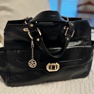DKNY Luster Calf Handbag with Geometric Latch